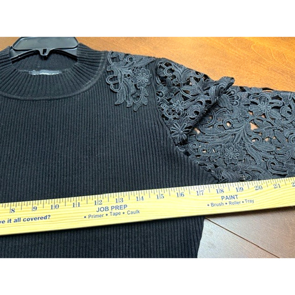 Generation Love Marcelena Womens Lace Combo Long Sleeve Sweater Black Sz XL $295 - Picture 7 of 9